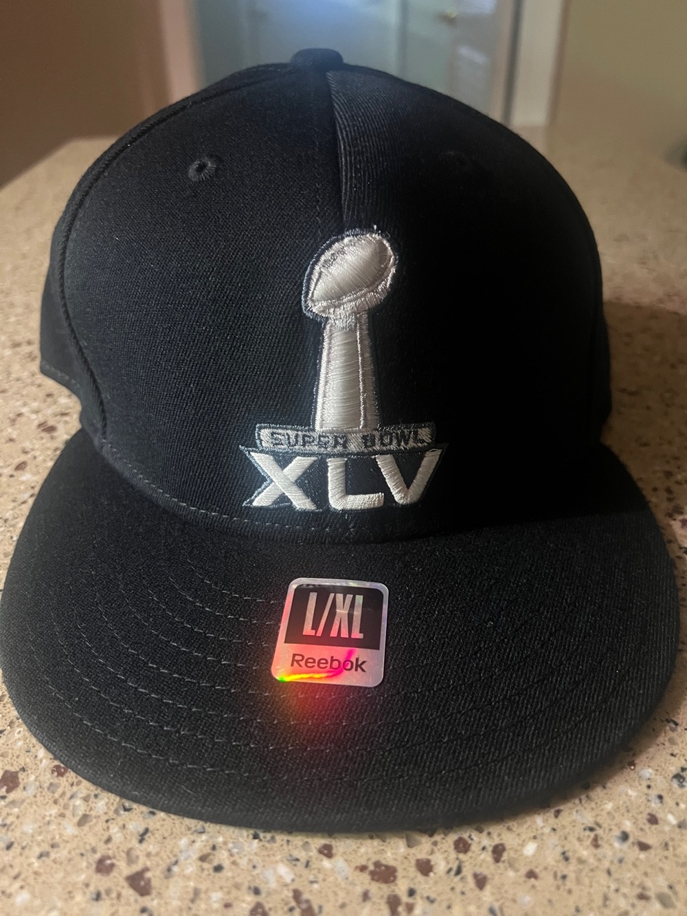 Reebok Super Bowl XLV Hat – Black – Size L/XL – New